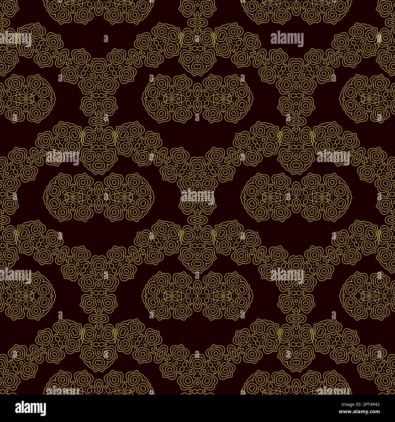 Line Icon Seamless Pattern Isolated on Black Background. Stock Vector