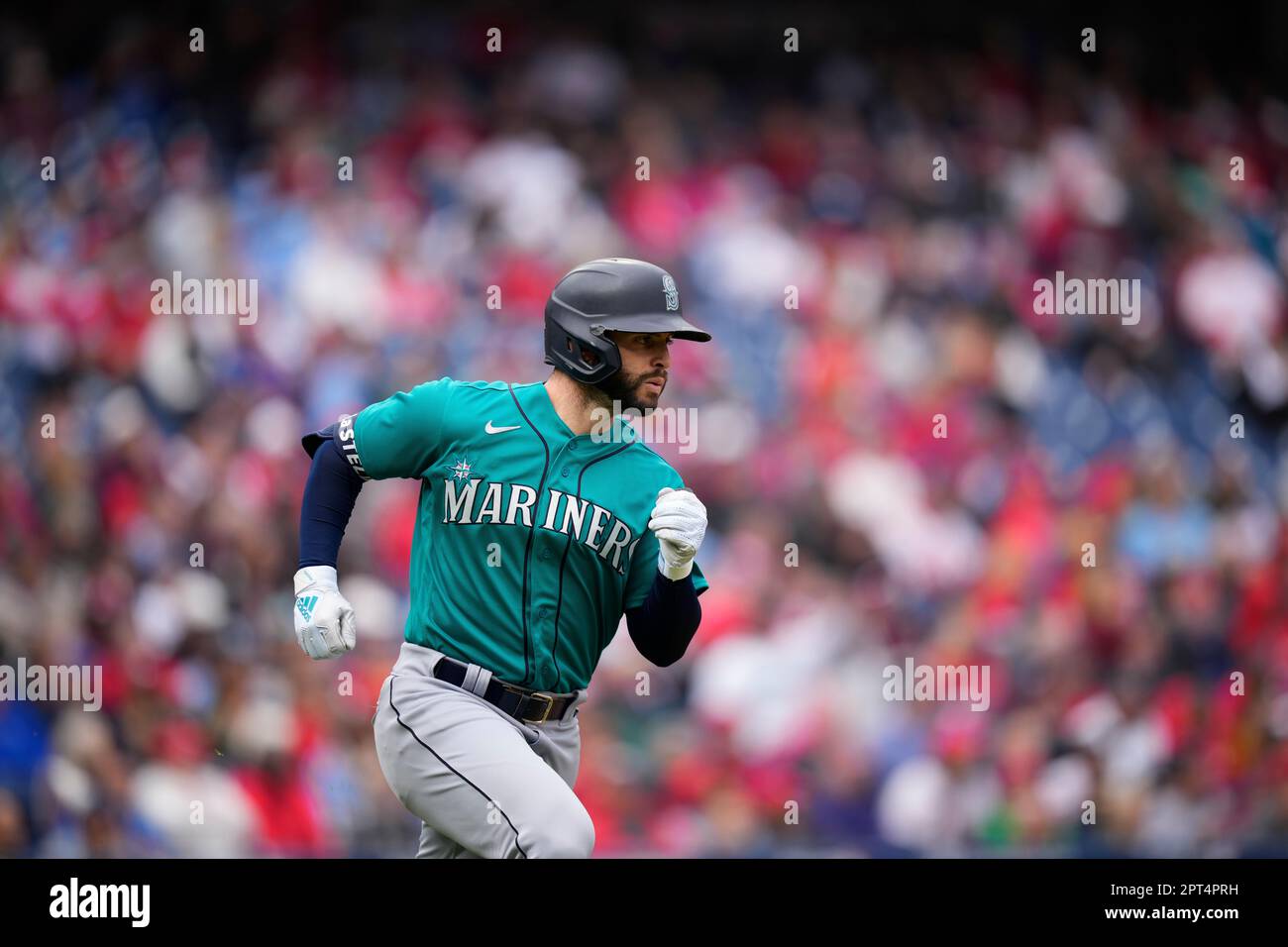 This is a 2023 photo of Tommy La Stella of the Seattle Mariners baseball  team. This image reflects the Seattle Mariners active roster as of  Thursday, Feb. 23, 2023, when this image