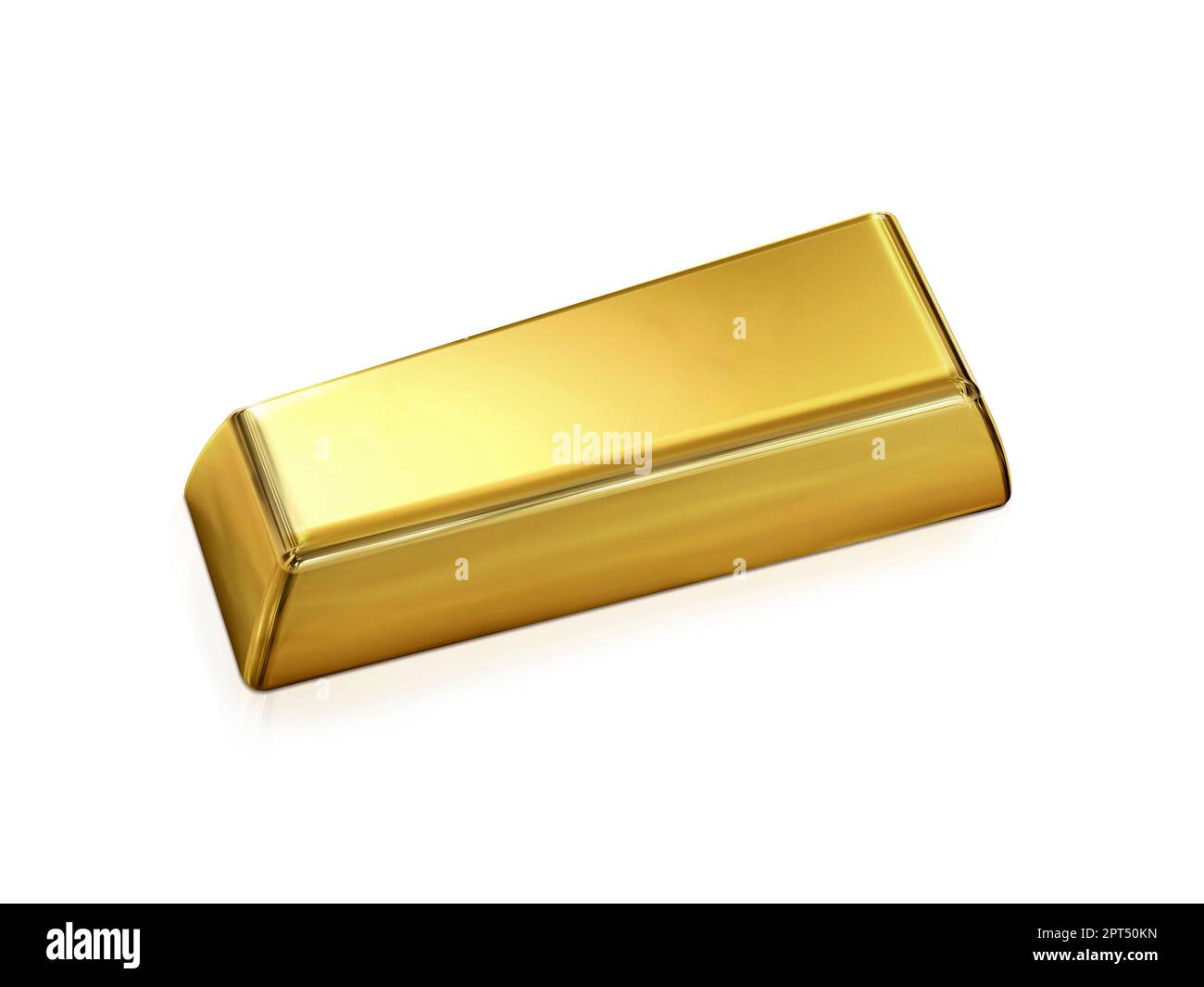 Gold bars is on white background 3D rendering Stock Photo - Alamy