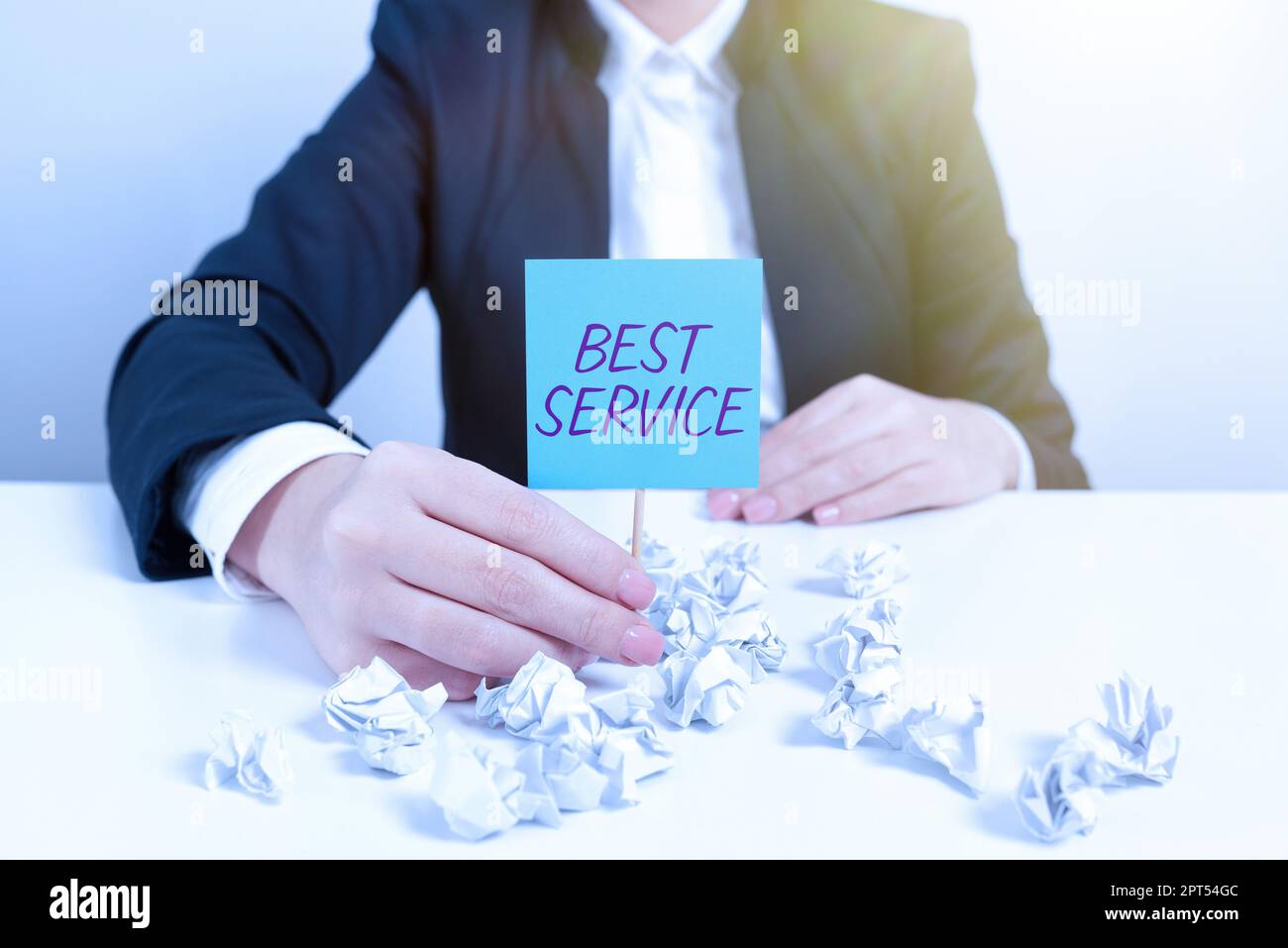 Sign displaying Best Service, Business showcase finest reviewed assistance provided by a system to its customer Stock Photo