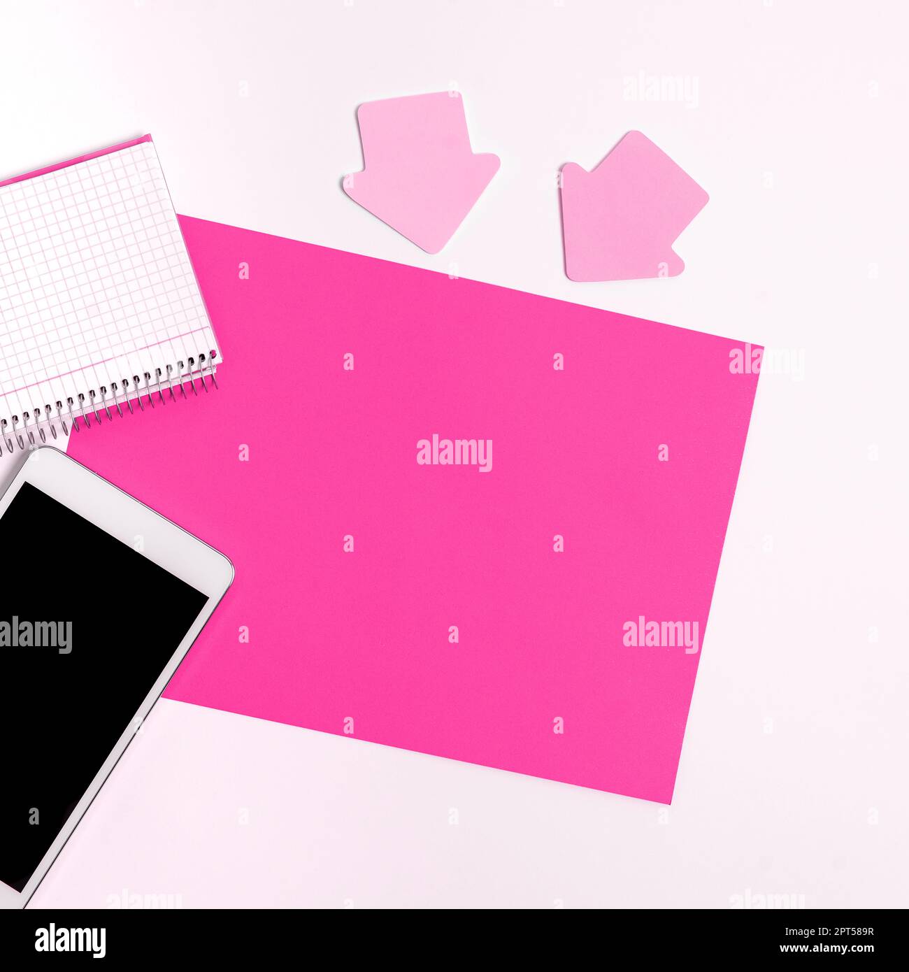 Multiple Assorted Collection Office Stationery Photo Placed Over Table Stock Photo