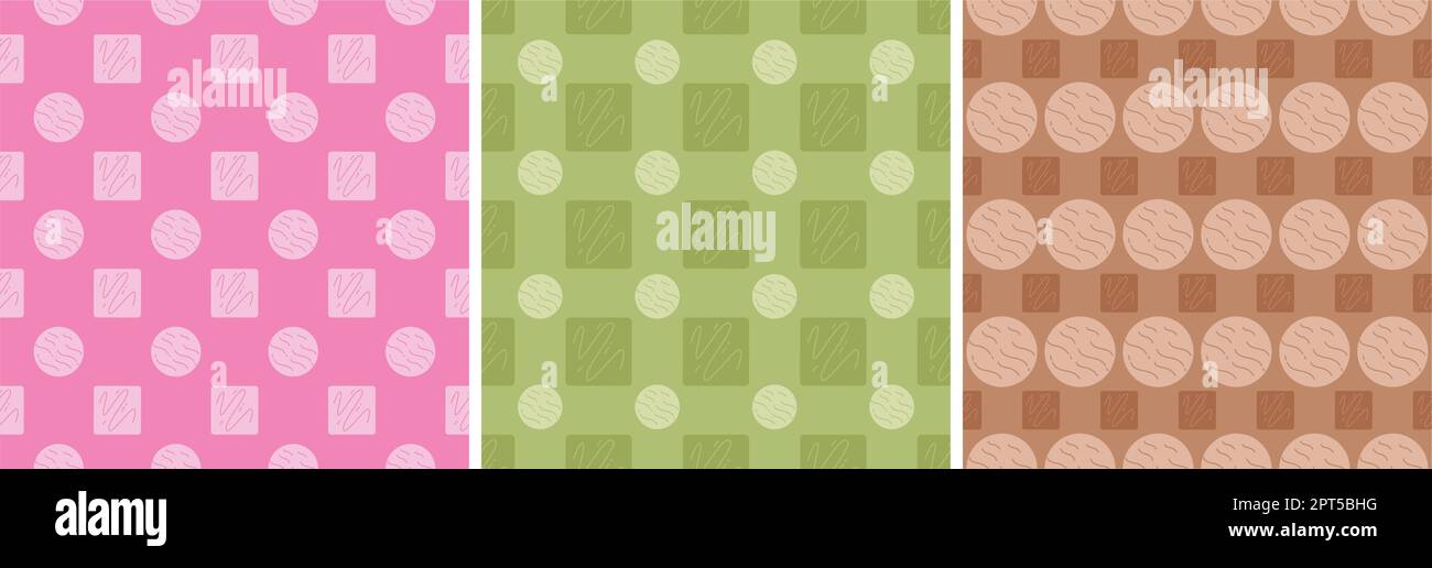 Set of Chocolate Seamless Pattern Design with Choco Decoration in ...