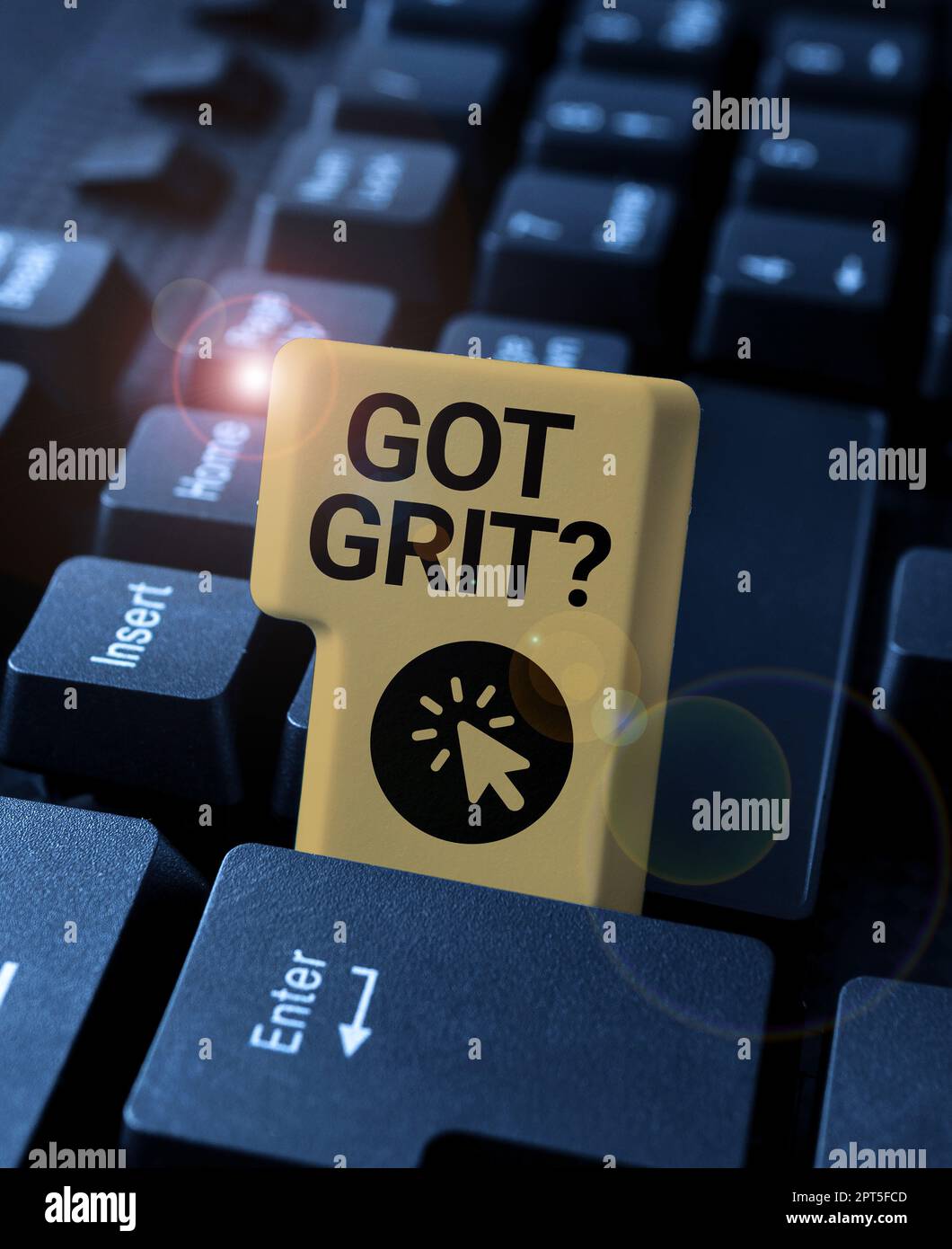 Text sign showing Got Grit Question, Business approach A hardwork with perseverance towards the desired goal Stock Photo