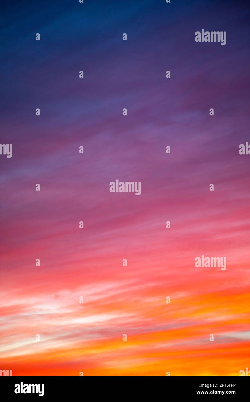 Beautifully Dramatic Sunrise or Sunset with Clouds. Stock Photo