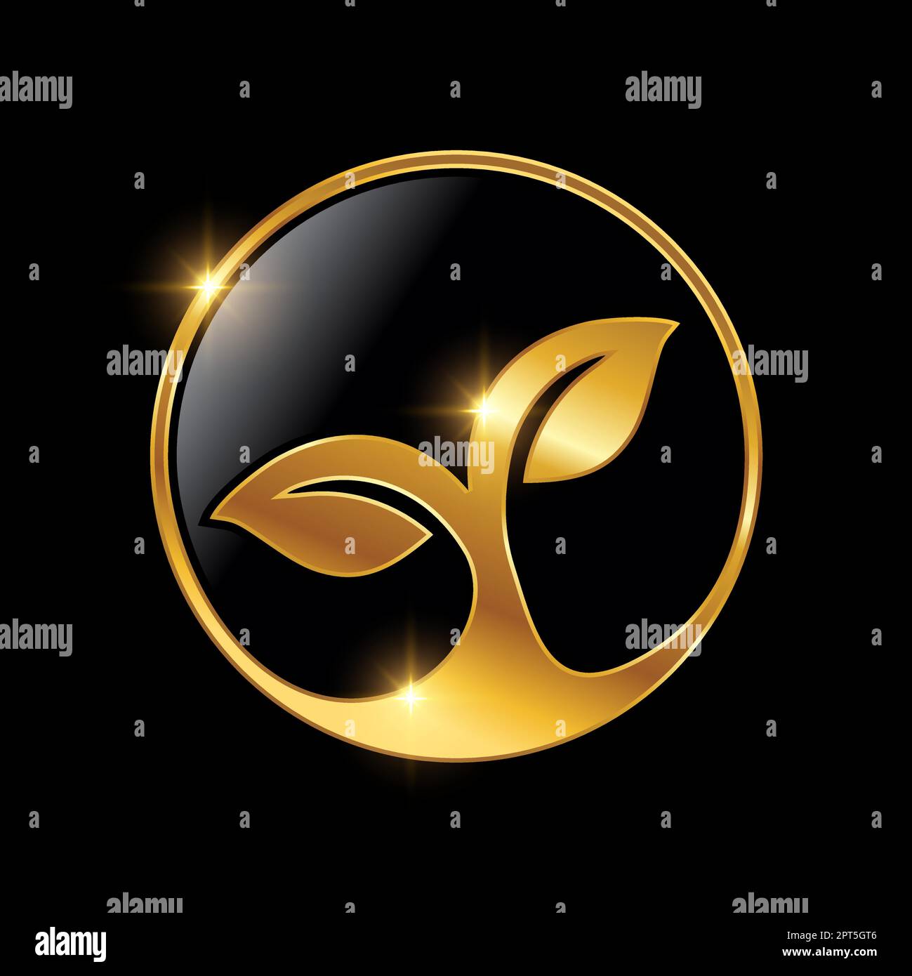 Golden Leaf Luxury Royal Logo Sign Stock Vector Image & Art - Alamy