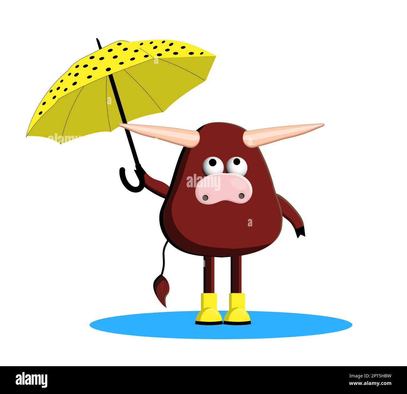 Year of the bull. Animal buffalo, cow. Funny autumn bull isolated on a ...