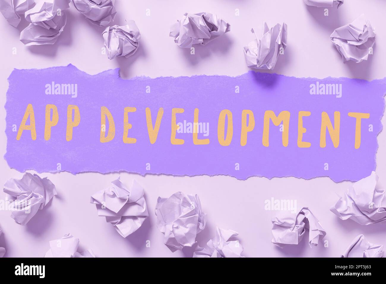 Text caption presenting App Development, Internet Concept producing computer software with a specialized purpose Stock Photo