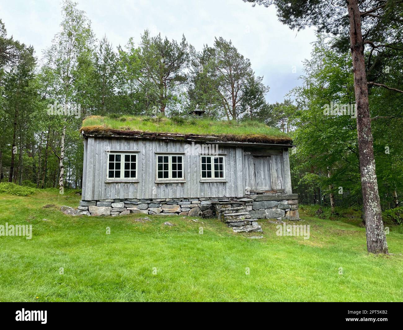 Replicas of old houses in the museum village in Molde, Norway, June 2th