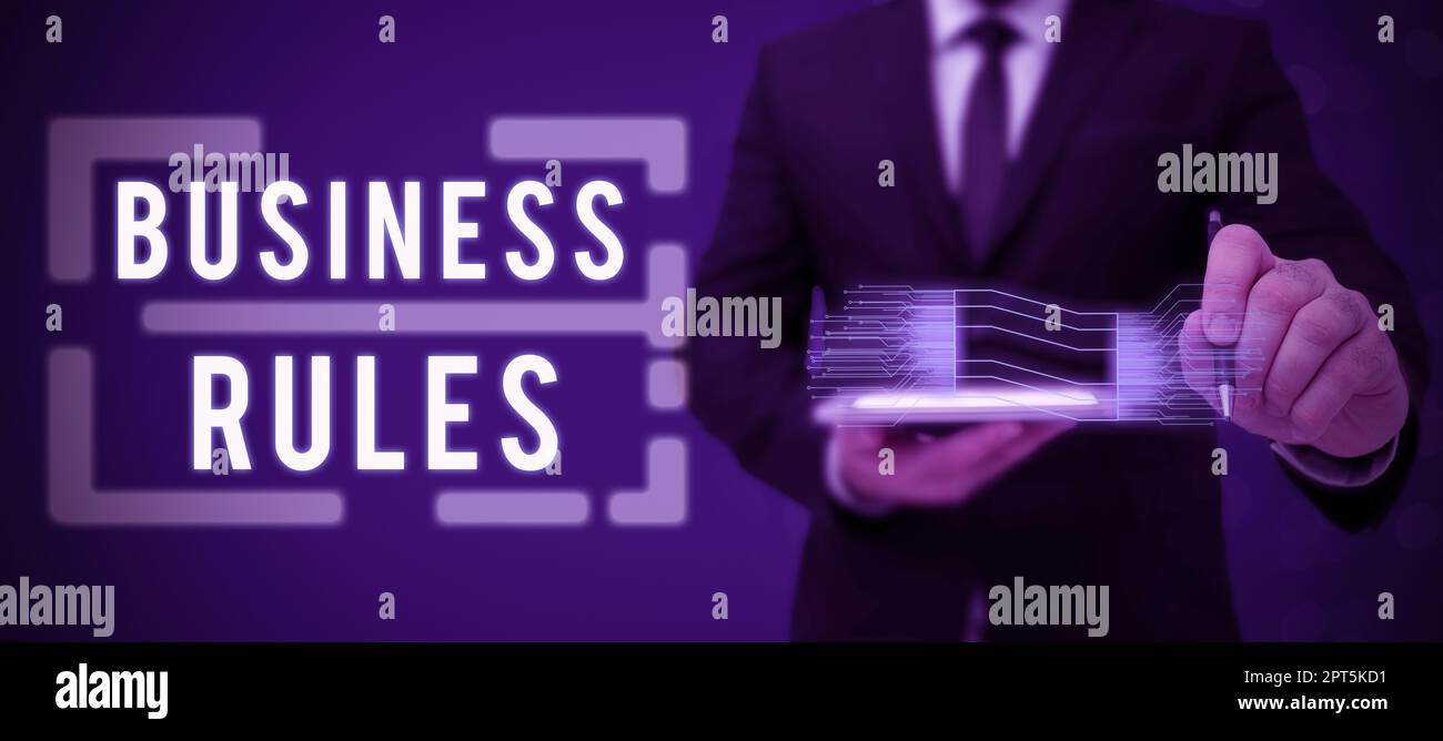 Conceptual caption Business Rules, Business overview the principles which determine the