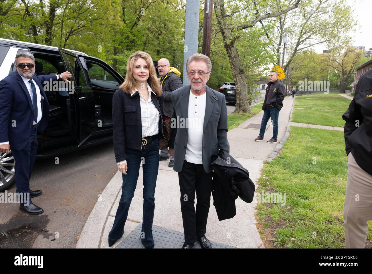 Newark, New Jersey, USA. 27th Apr, 2023. JACKIE JACBOS, left, appears