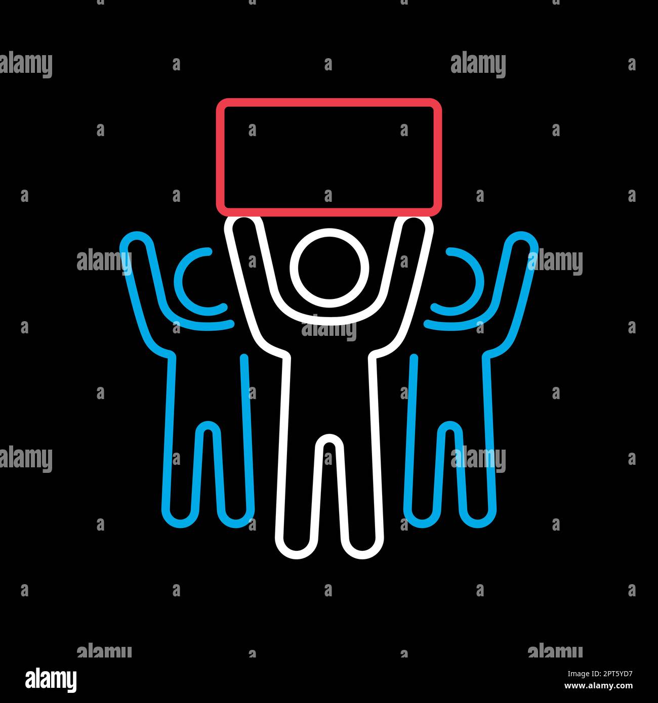 Crowd of people holding in raised hands banner Stock Vector Image & Art