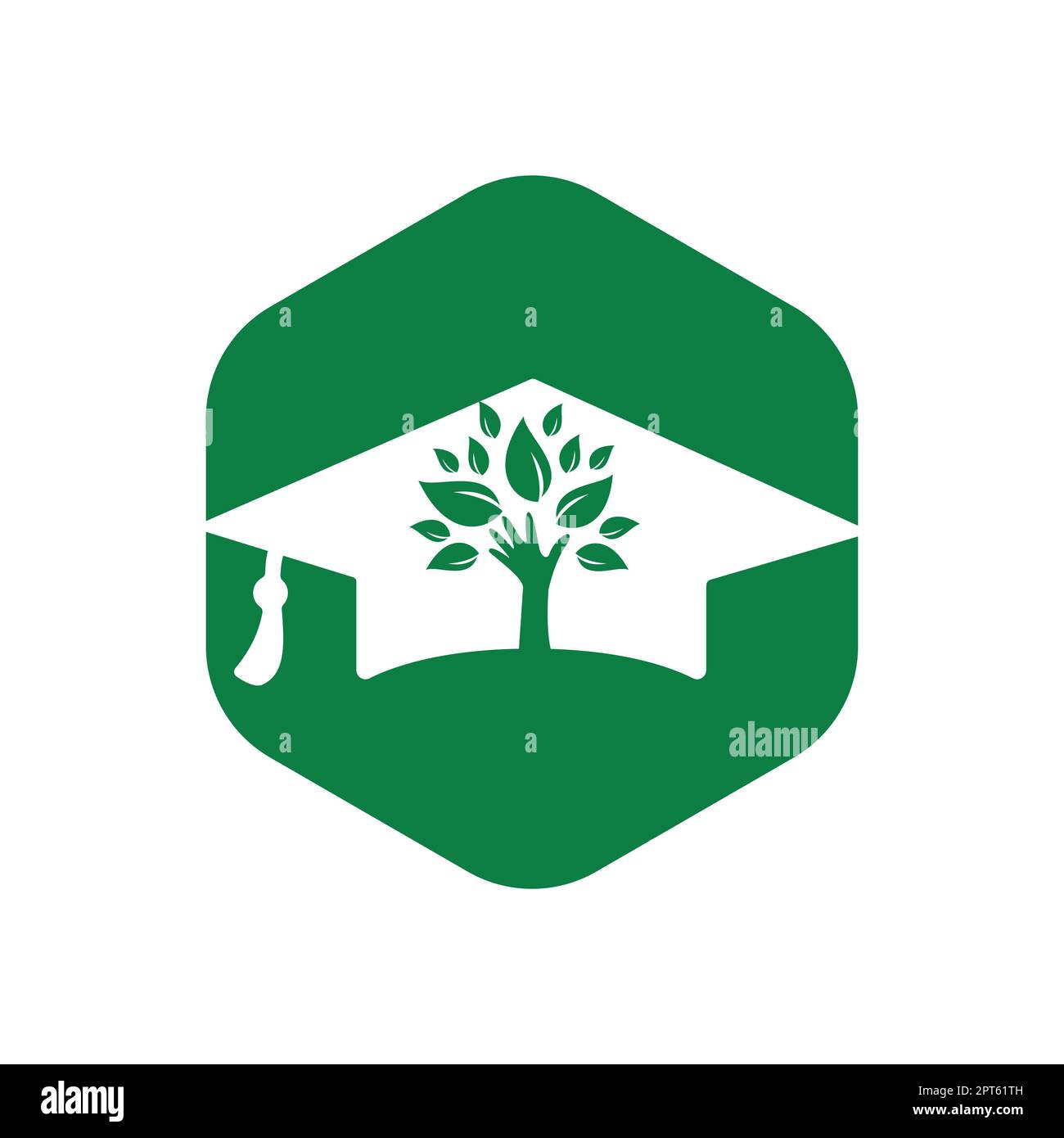 Education insurance and support logo concept. Graduation cap and hand