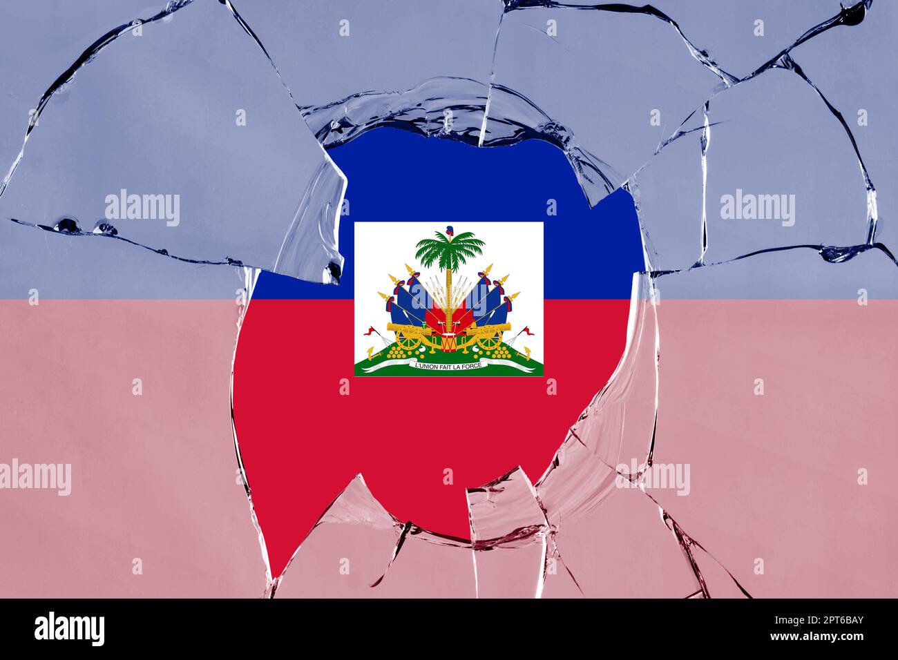 3D Flag of Haiti on a glass breakage background Stock Photo - Alamy