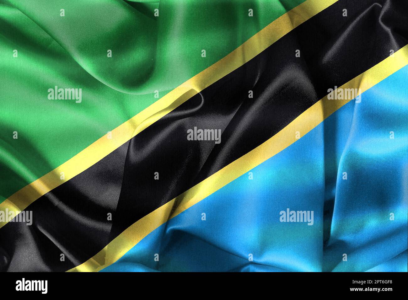 3D-Illustration of a Tanzania flag - realistic waving fabric flag Stock ...