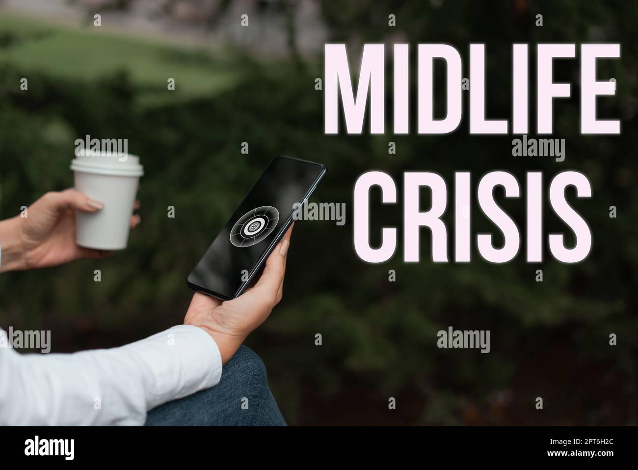 Sign displaying Midlife Crisis, Business approach Software development technique Decomposing an application Stock Photo