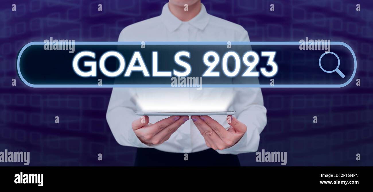 Handwriting text goals 2023 business overview identifying something