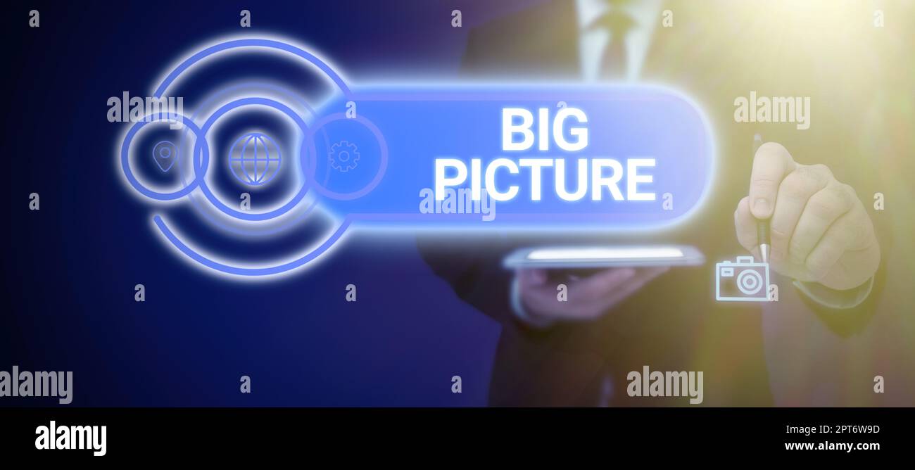 Text caption presenting Big Picture, Business concept most important ...