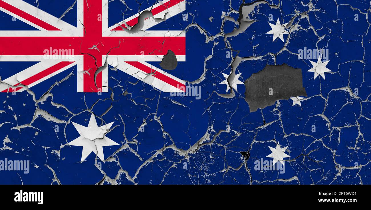 3D Flag of Australia on an old stone wall background Stock Photo - Alamy