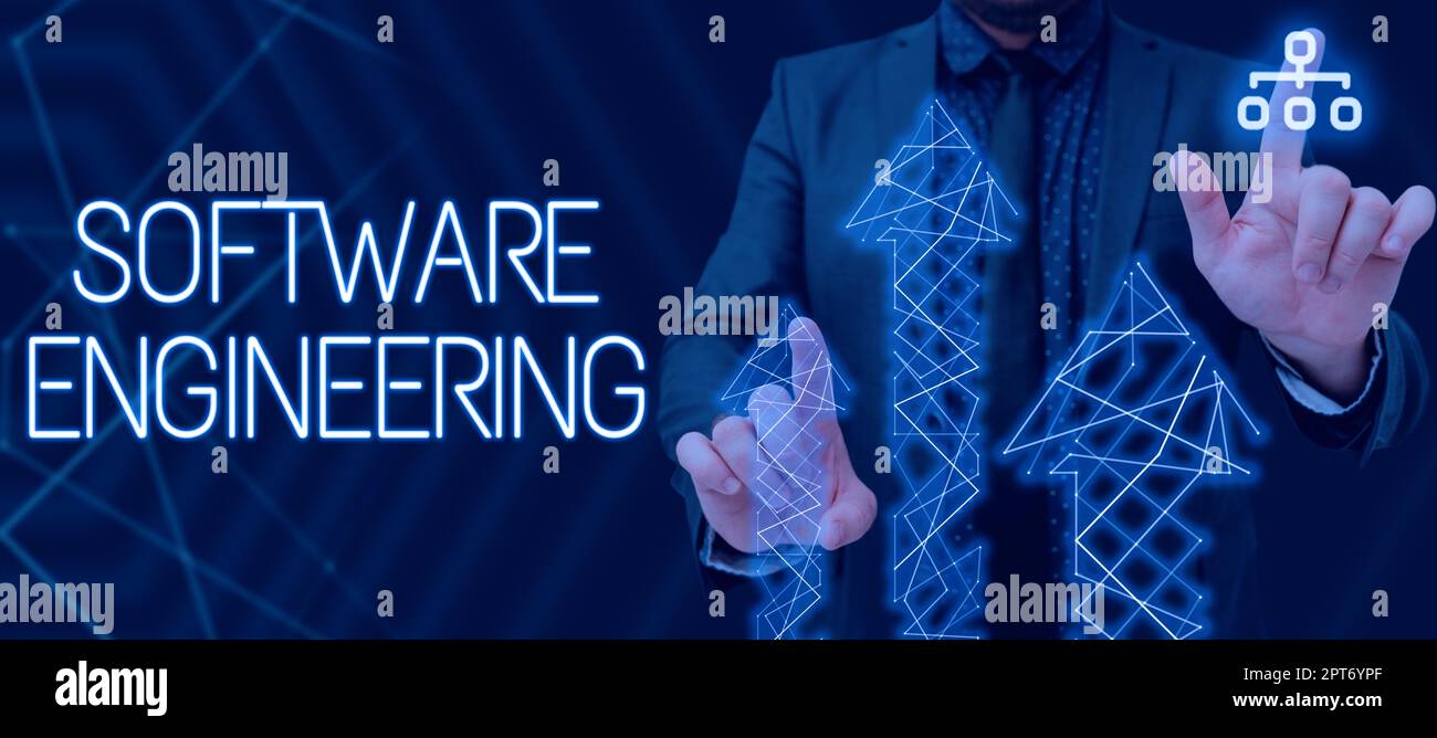 Writing displaying text Software Engineering, Internet Concept Program Development in Systematic Quantifiable approach Stock Photo