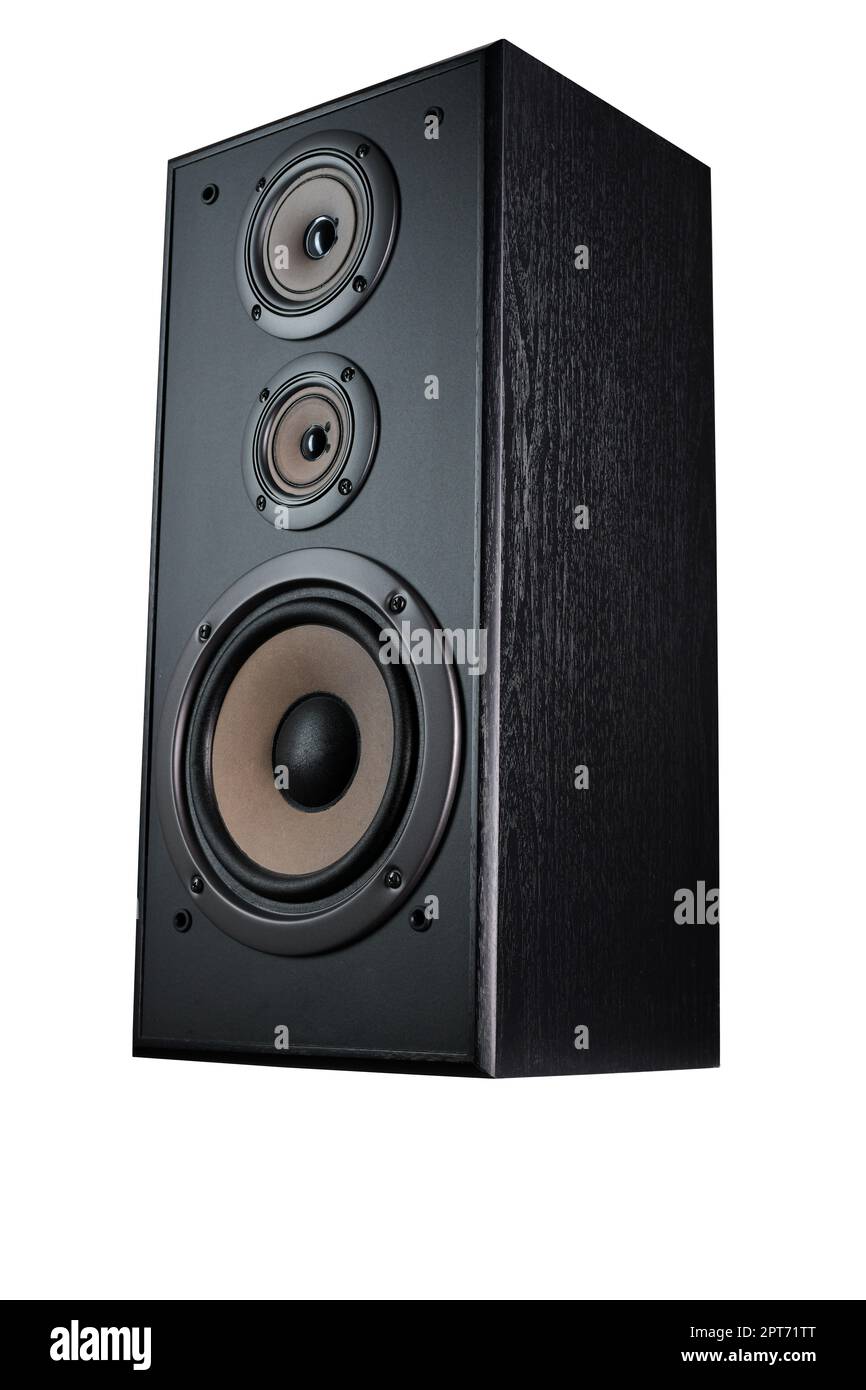 A speaker box in oak finish, against a white background for easy extraction  Stock Photo - Alamy