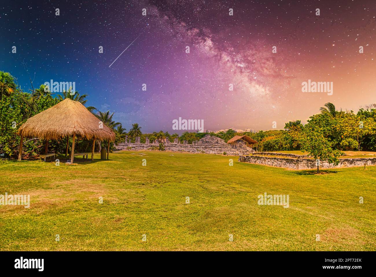 Ancient ruins of Maya in El Rey Archaeological Zone near Cancun ...