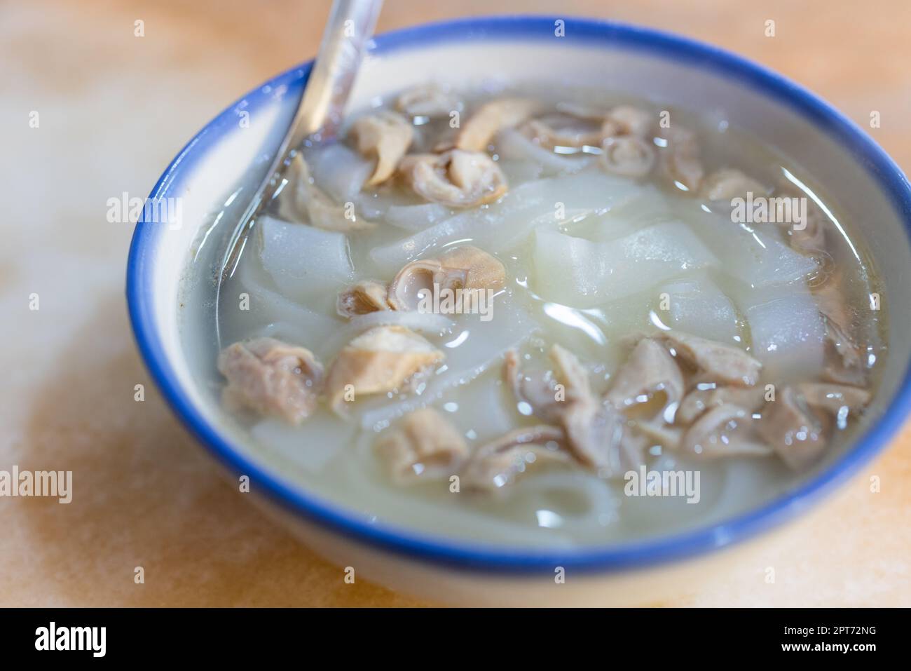 Pork intestine rice flat noodle in restaurant Stock Photo Alamy