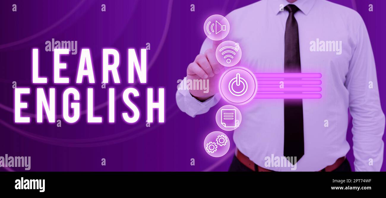 Writing displaying text Learn English, Concept meaning Universal ...