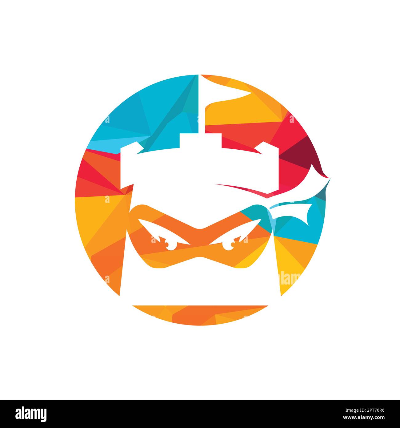 Castle ninja vector logo design template. Stock Vector