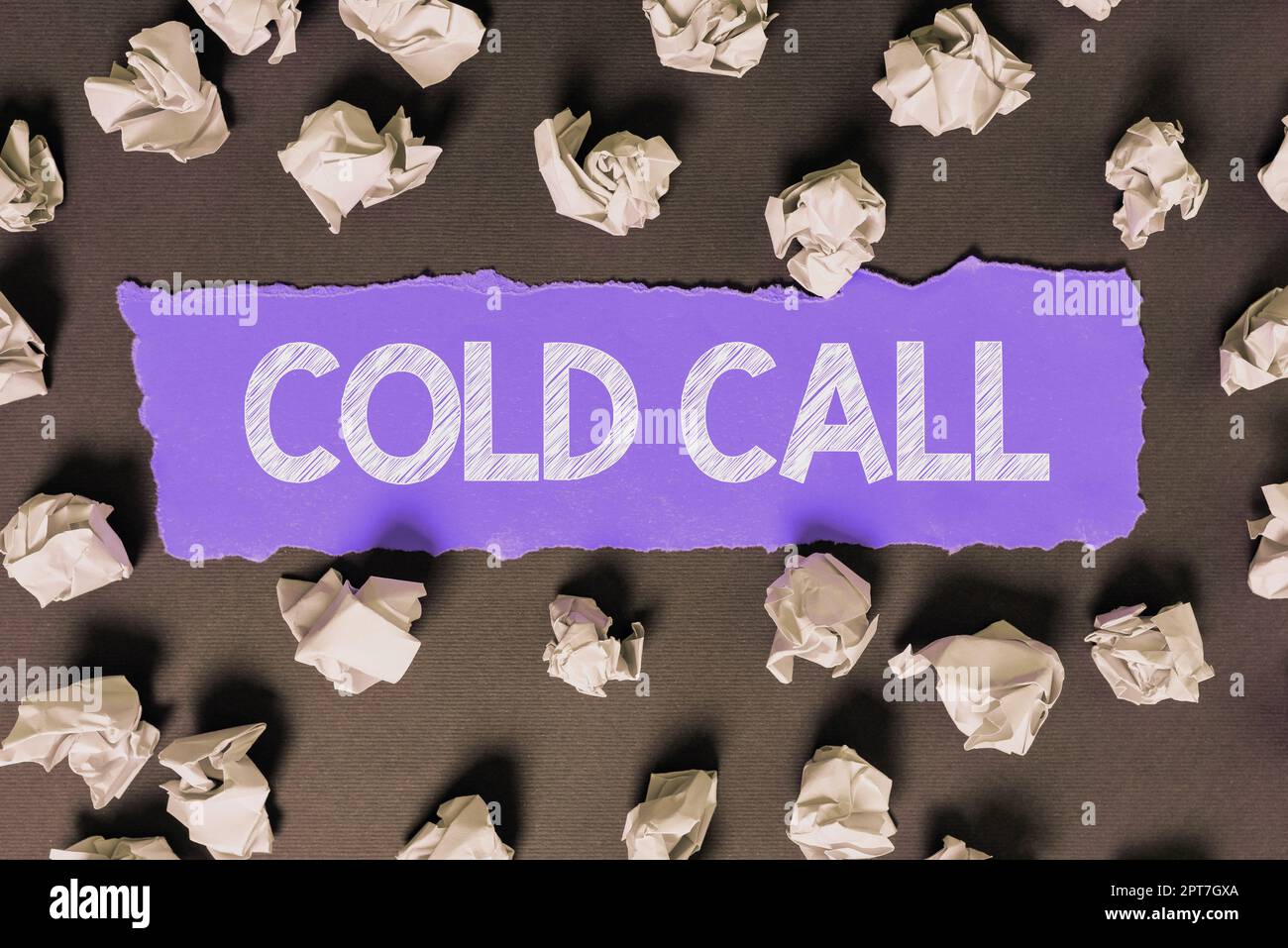 Text sign showing Cold Call, Concept meaning Unsolicited call made by someone trying to sell goods or services Stock Photo