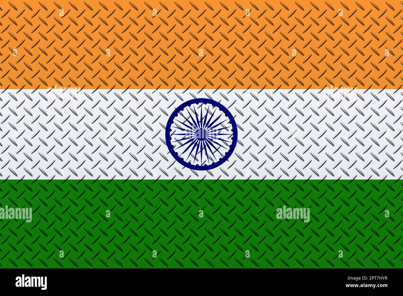 3D Flag of India on a metal wall background Stock Photo - Alamy