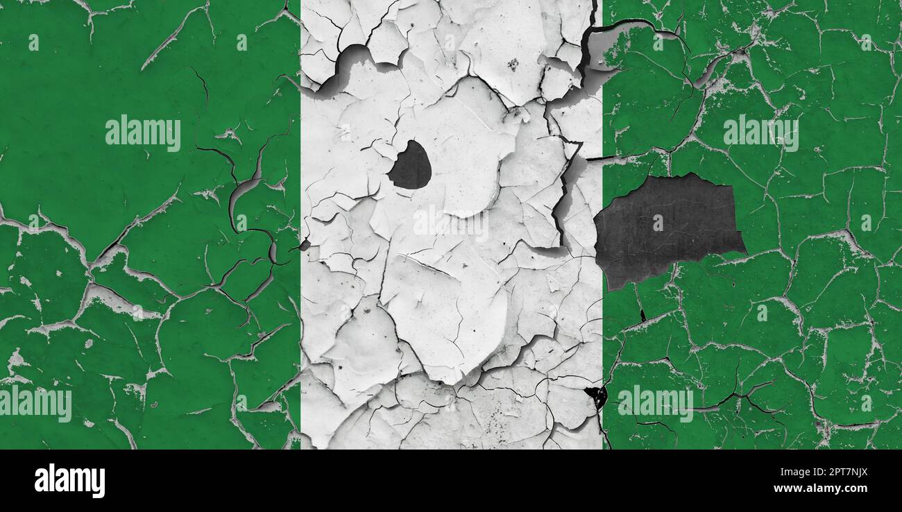 3D Flag of Nigeria on an old stone wall background Stock Photo - Alamy