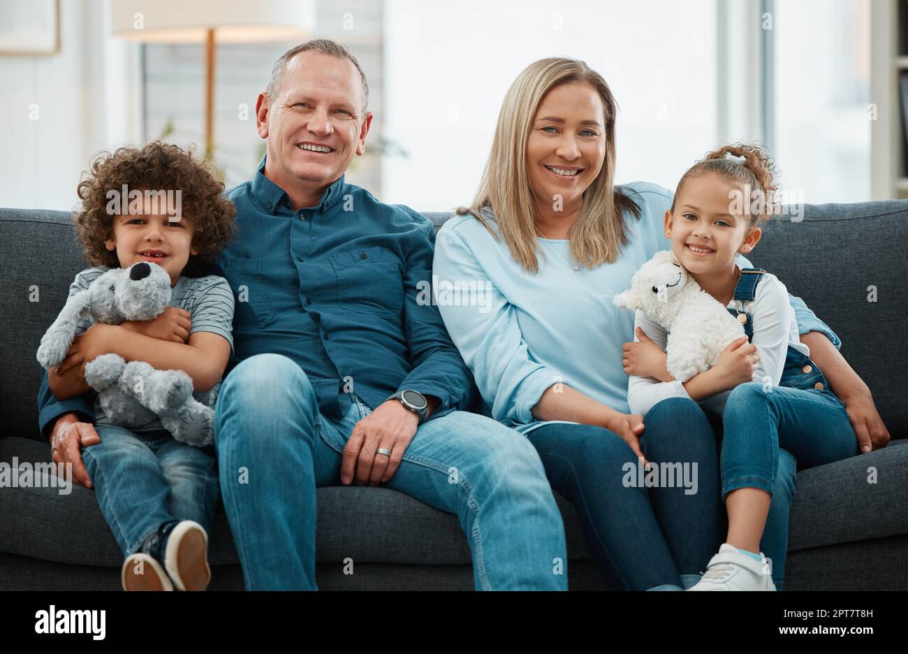 Bonding with the grandkids. a grandparents spending time with their grandchildren Stock Photo
