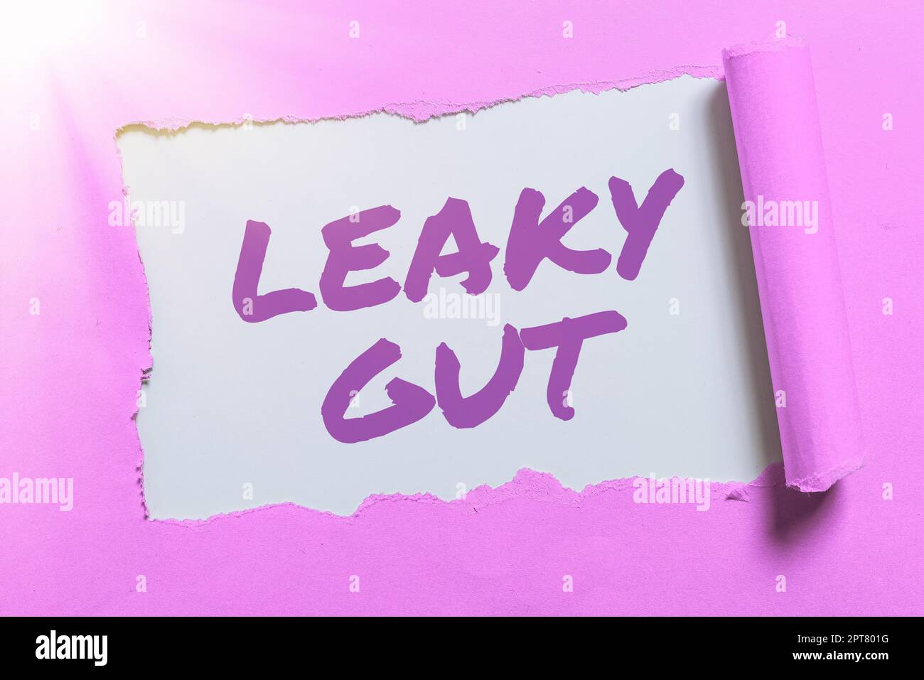 Conceptual caption Leaky Gut, Internet Concept A condition in which the lining of small intestine is damaged Stock Photo