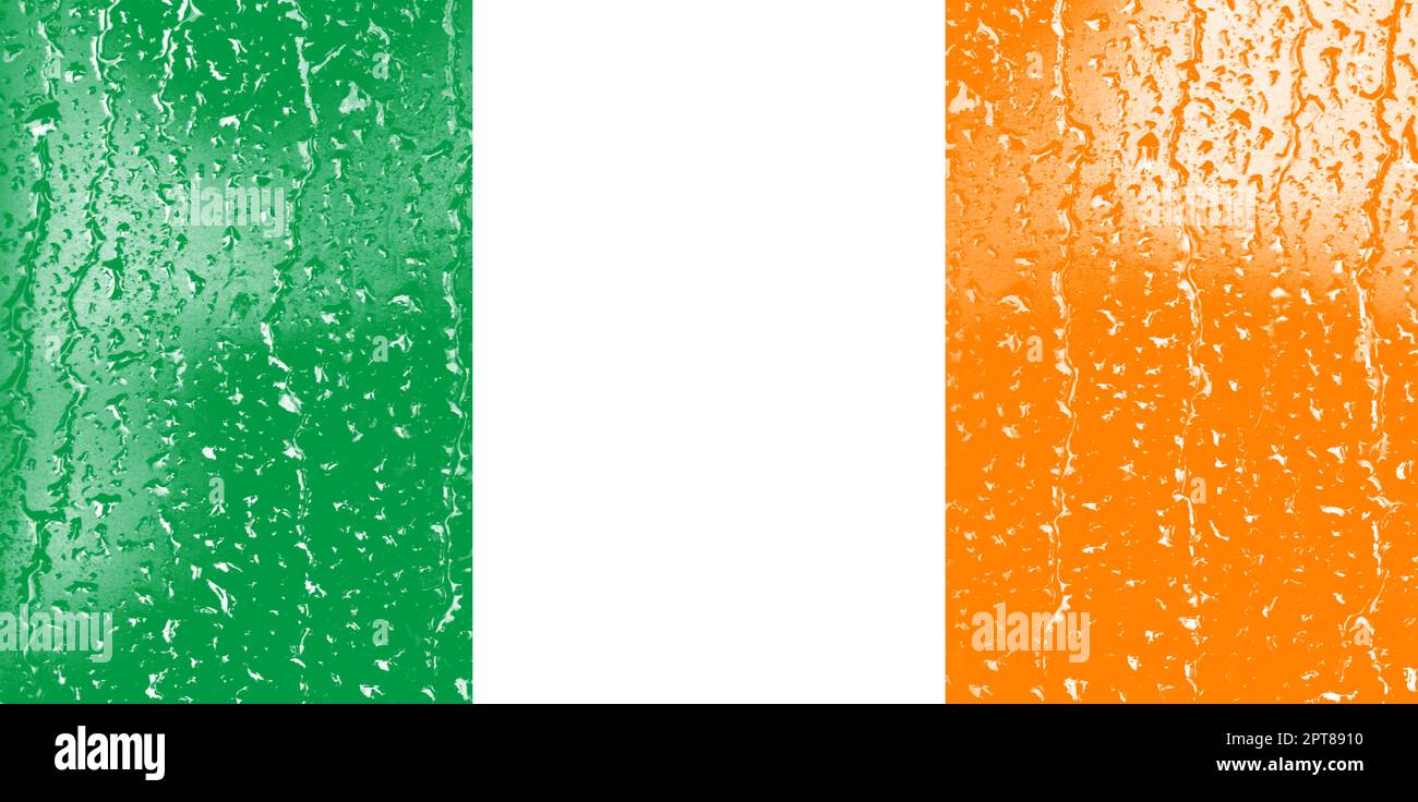 3D Flag of Ireland on a glass with water drop background Stock Photo ...