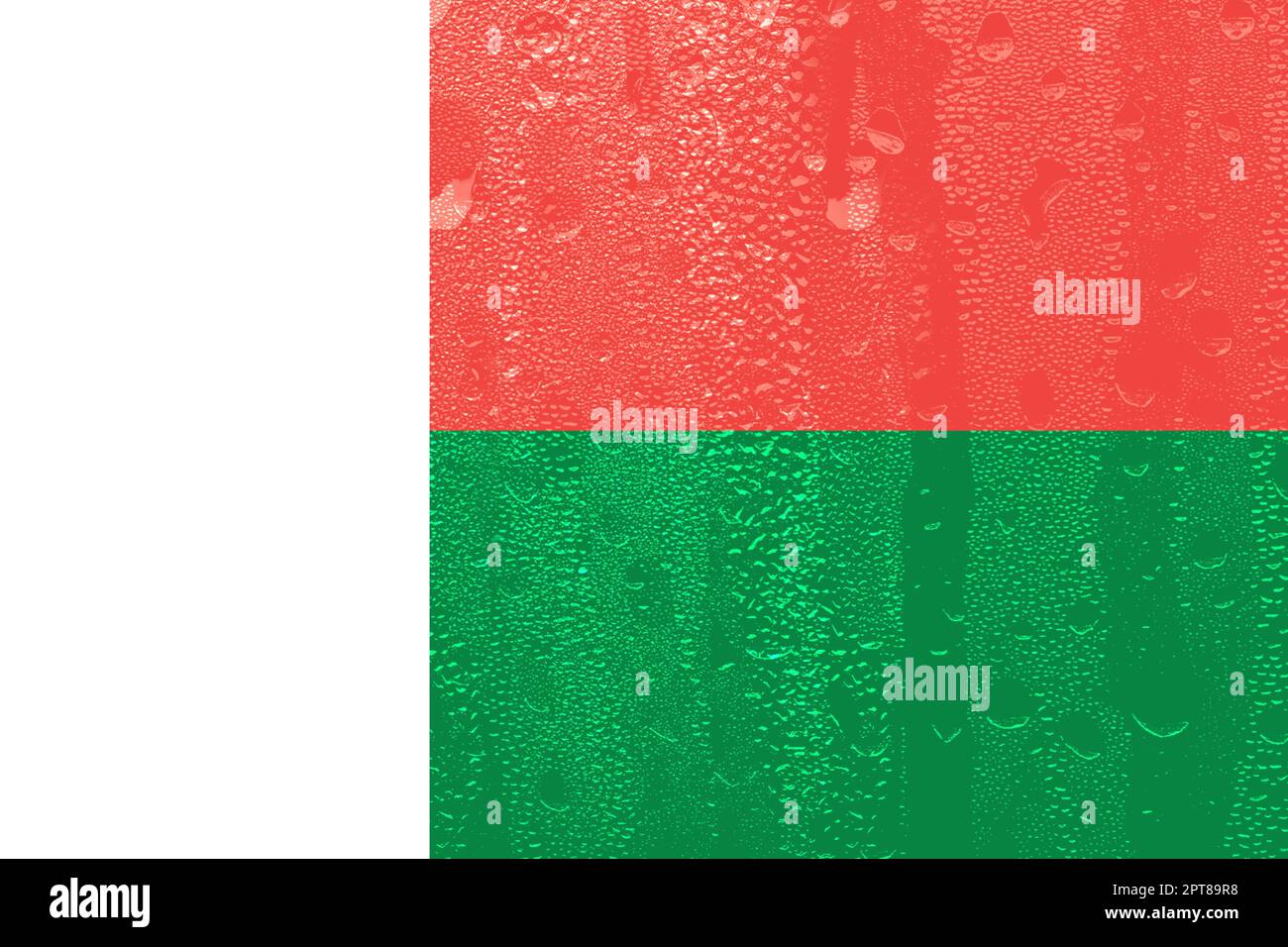 3D Flag of Madagascar on a glass with water drop background Stock Photo ...