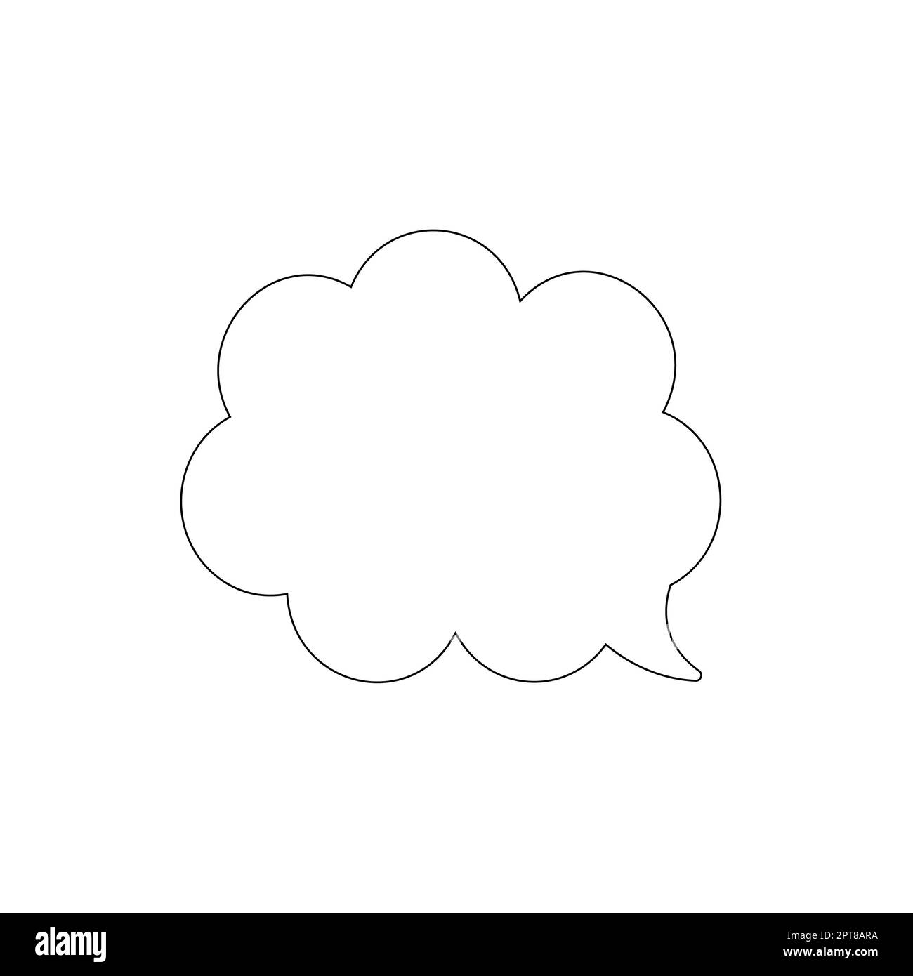 Speech bubble with black outline isolated on white background. Vector ...