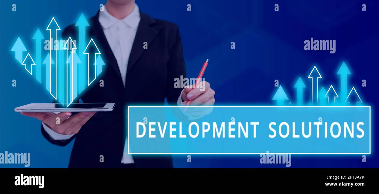 Writing displaying text Development Solutions, Internet Concept Efficient Planning based on the Company needs Stock Photo