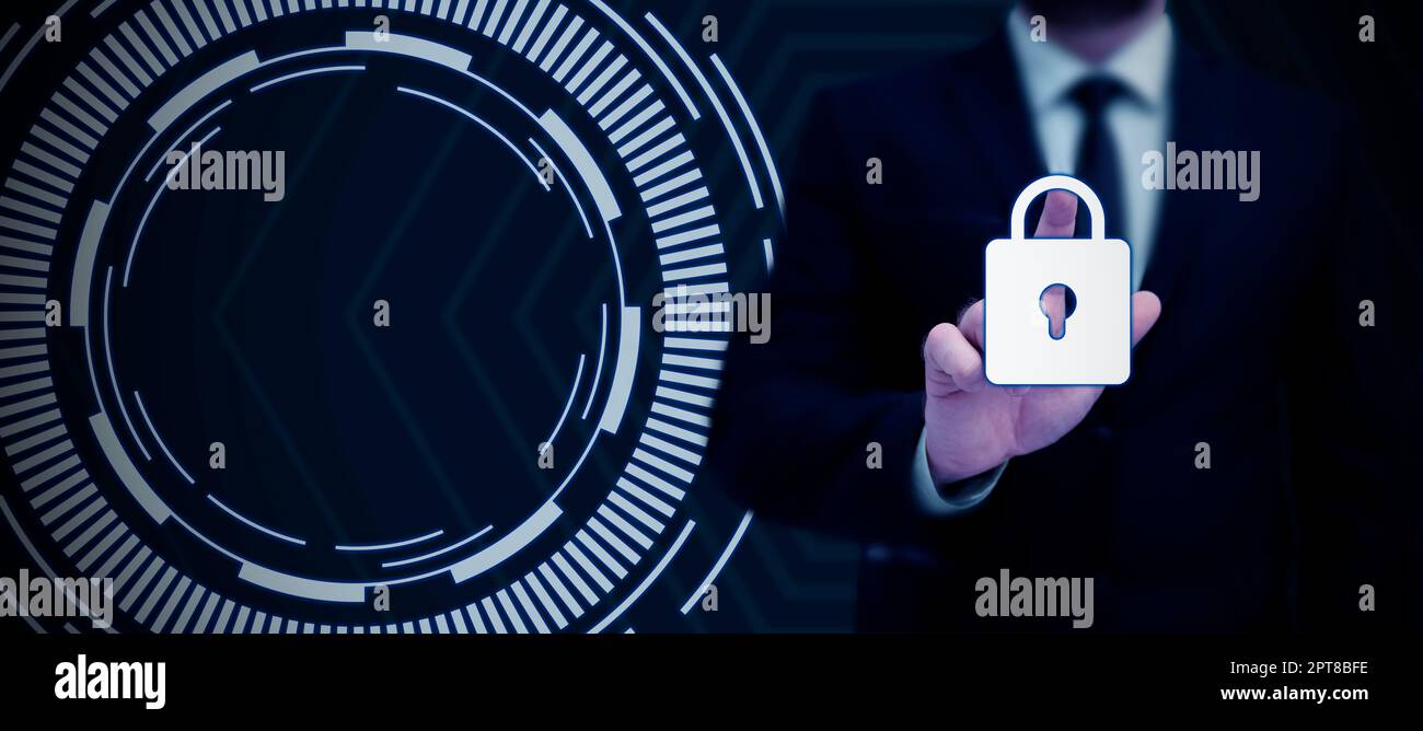 Business Man Presenting New Futuristic Technologies. Stock Photo