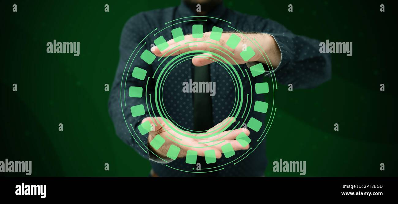 Business Man Presenting New Futuristic Technologies. Stock Photo