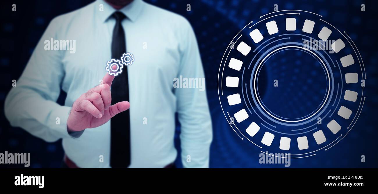 Business Man Presenting New Futuristic Technologies. Stock Photo