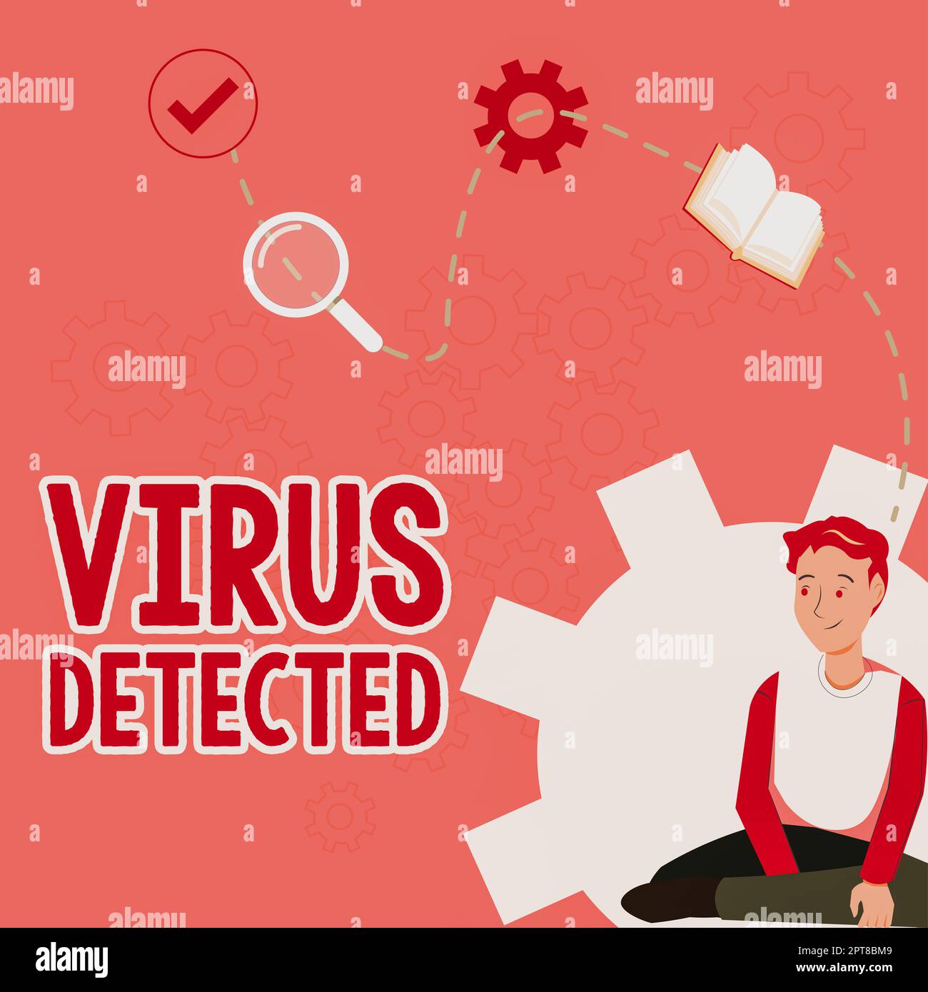 Conceptual caption Virus DetectedA computer program used to prevent and ...