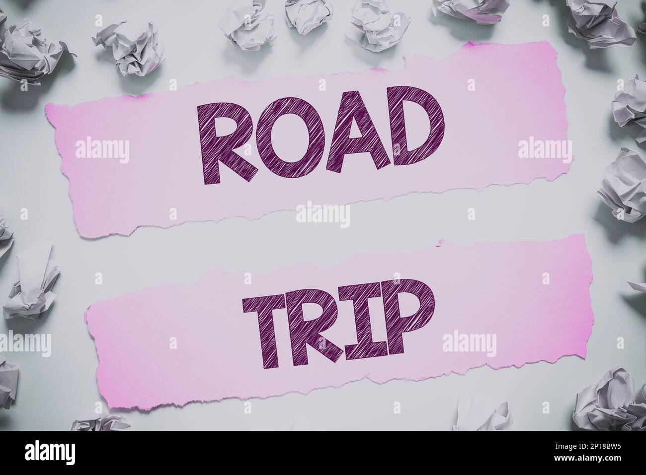 Hand writing sign Road Trip, Concept meaning Roaming around places with