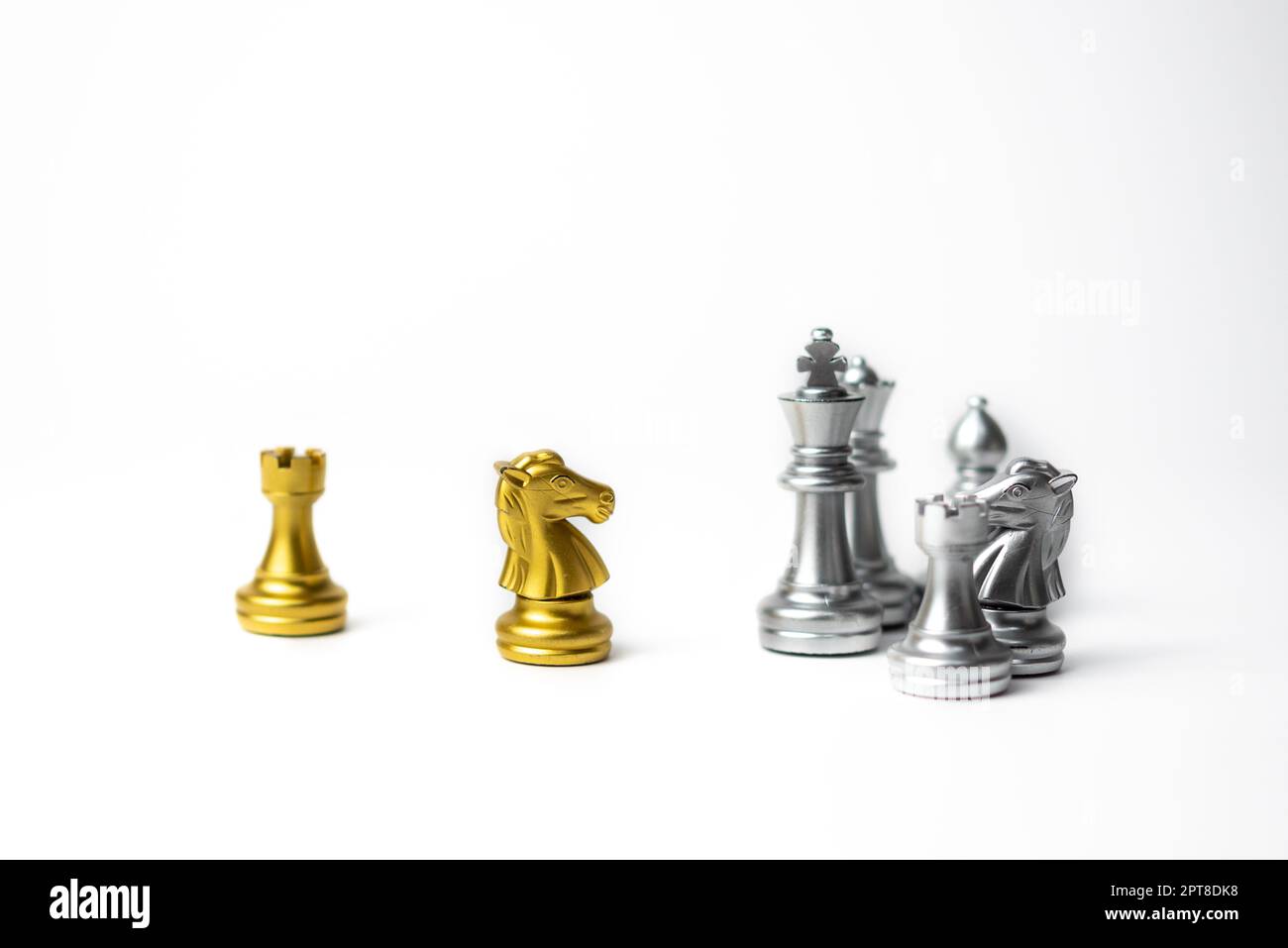 chess gold and silver isolated on white background Stock Photo - Alamy