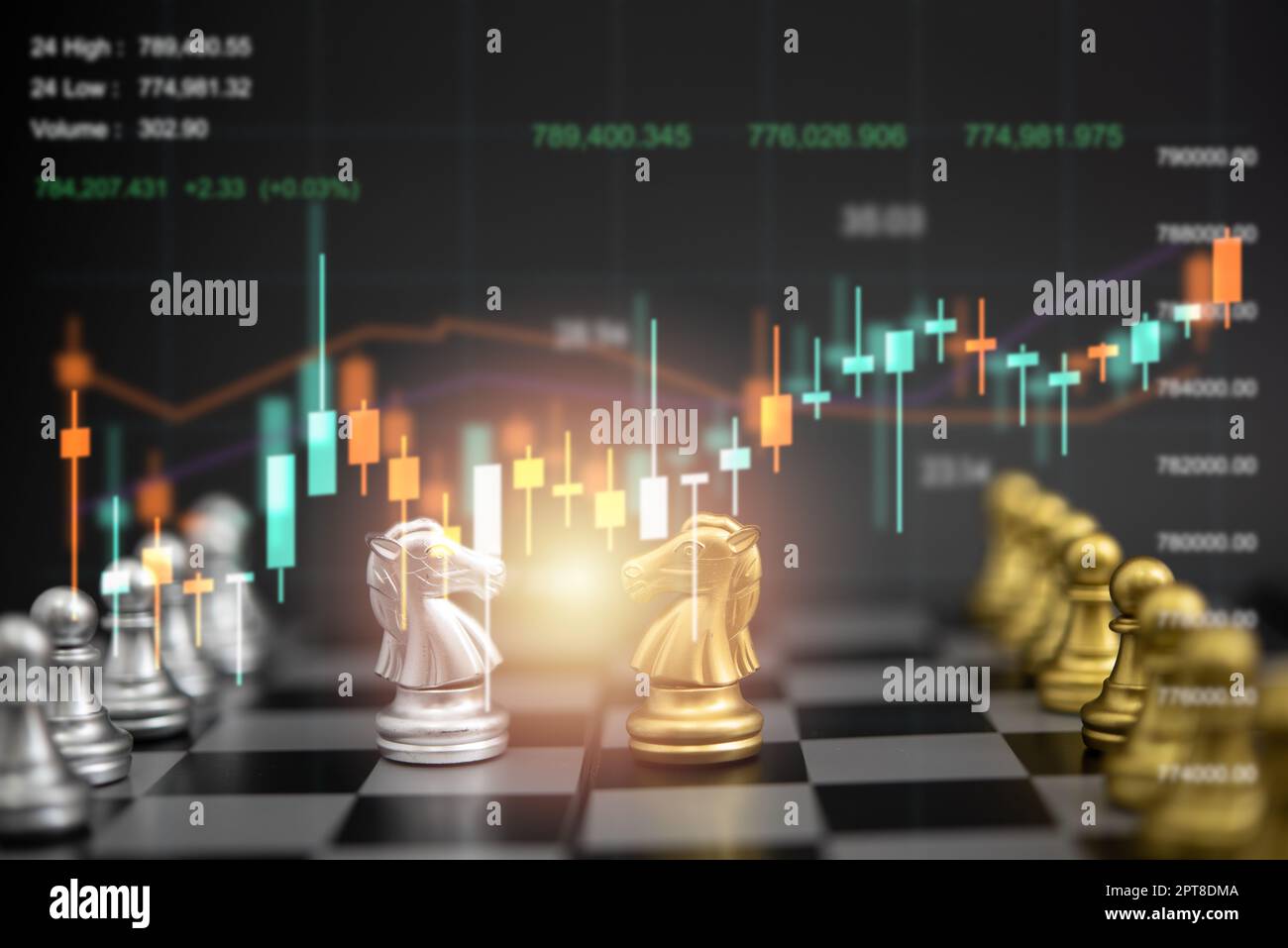 chess game on board indicators chart forex and graph stock market finance  investment business digital marketing finance concept Stock Photo - Alamy