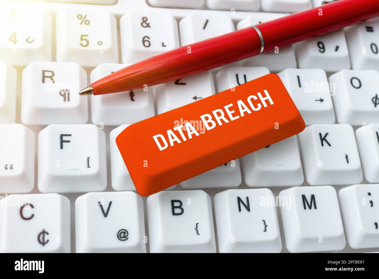 Hand writing sign Data Breach, Word for security incident where