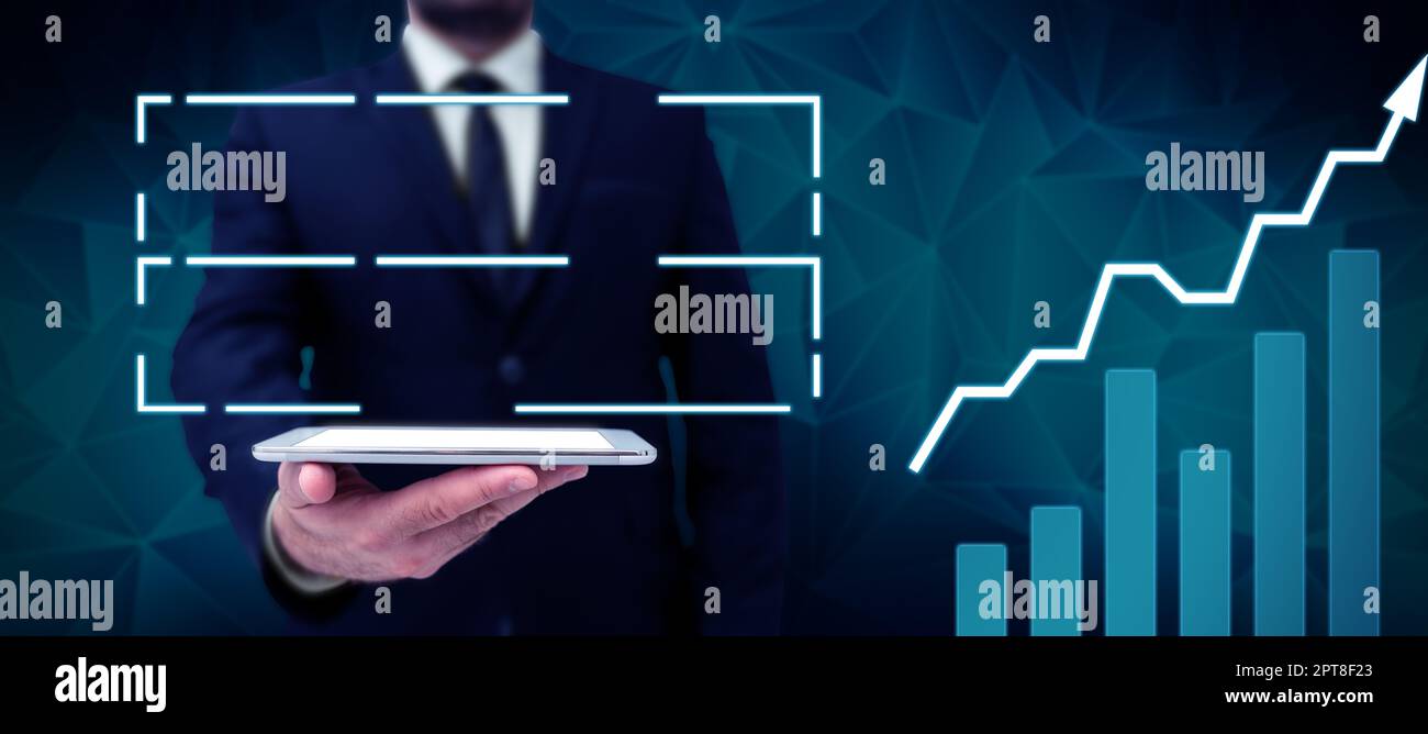 Business Man Presenting New Futuristic Technologies. Stock Photo