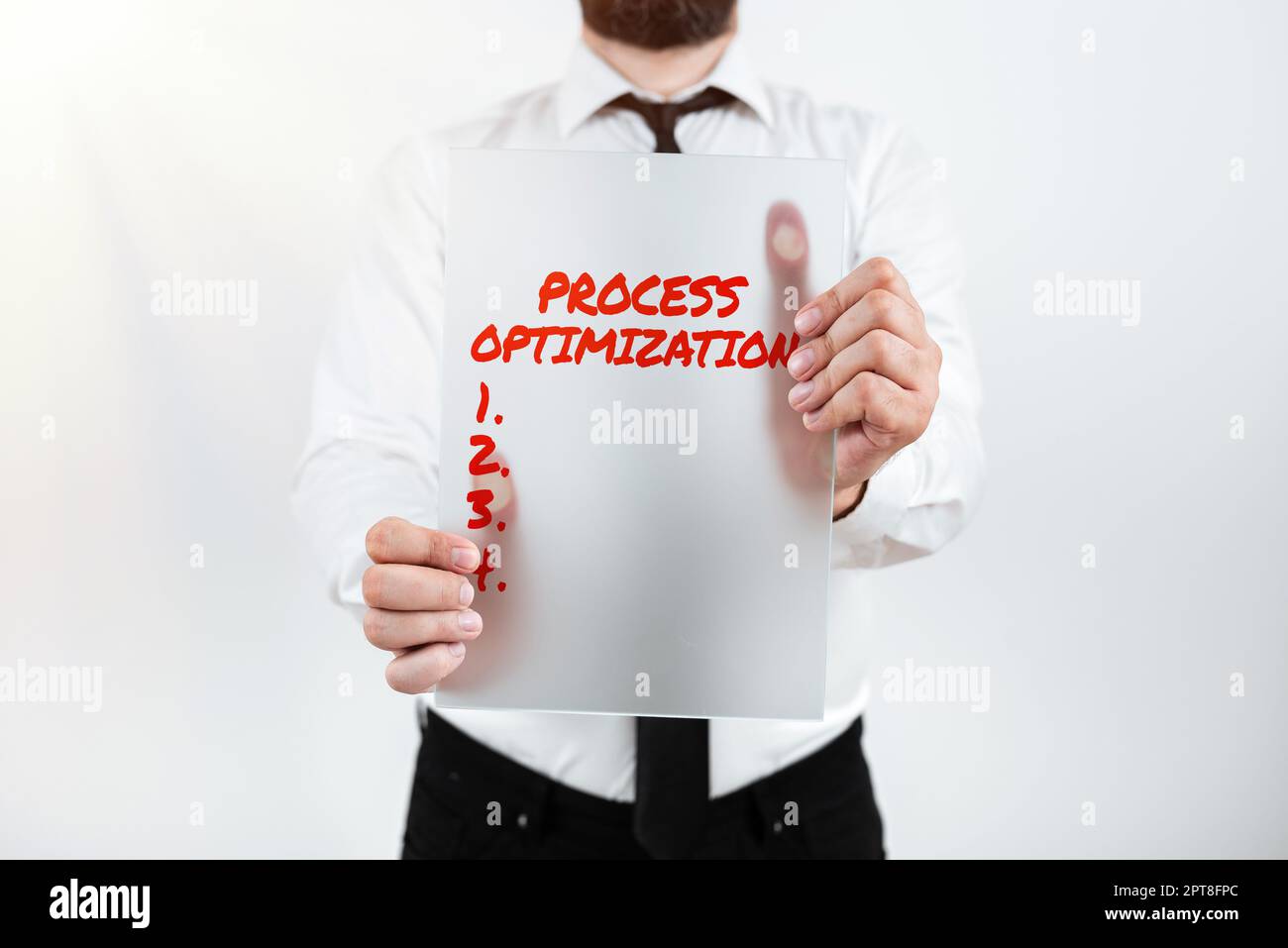 Text caption presenting Process Optimization, Concept meaning Improve Organizations Efficiency Maximize Throughput Stock Photo