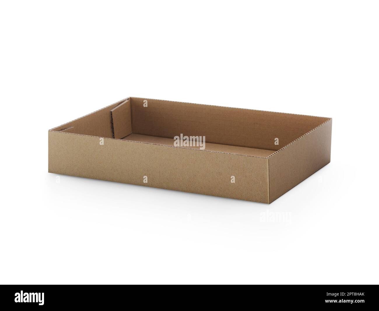 Open Empty Cardboard Box Isolated on White Background Stock Photo - Alamy