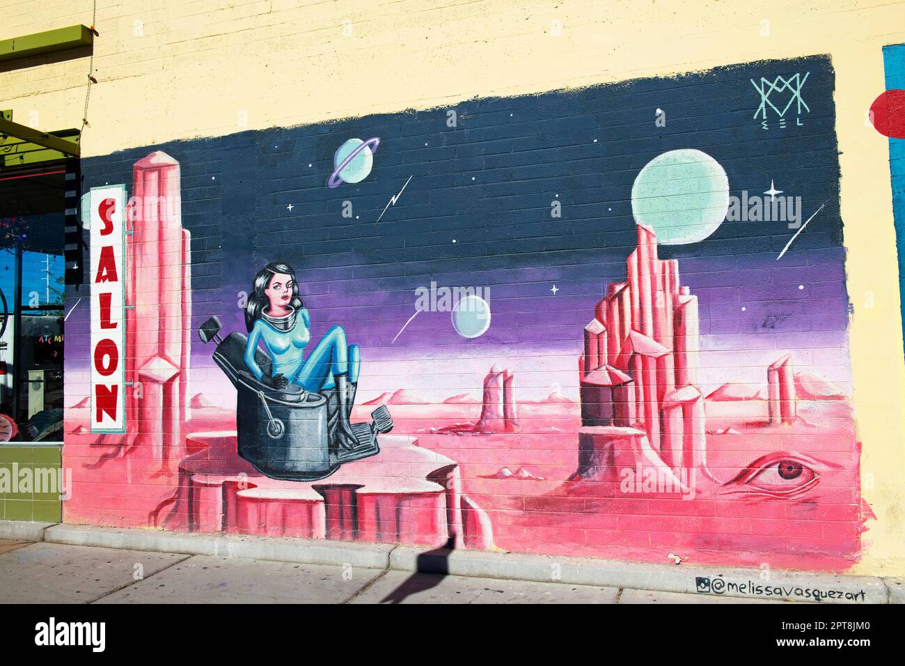 Mural, 18b The Las Vegas Arts District, Las Vegas, Nevada, USA Stock