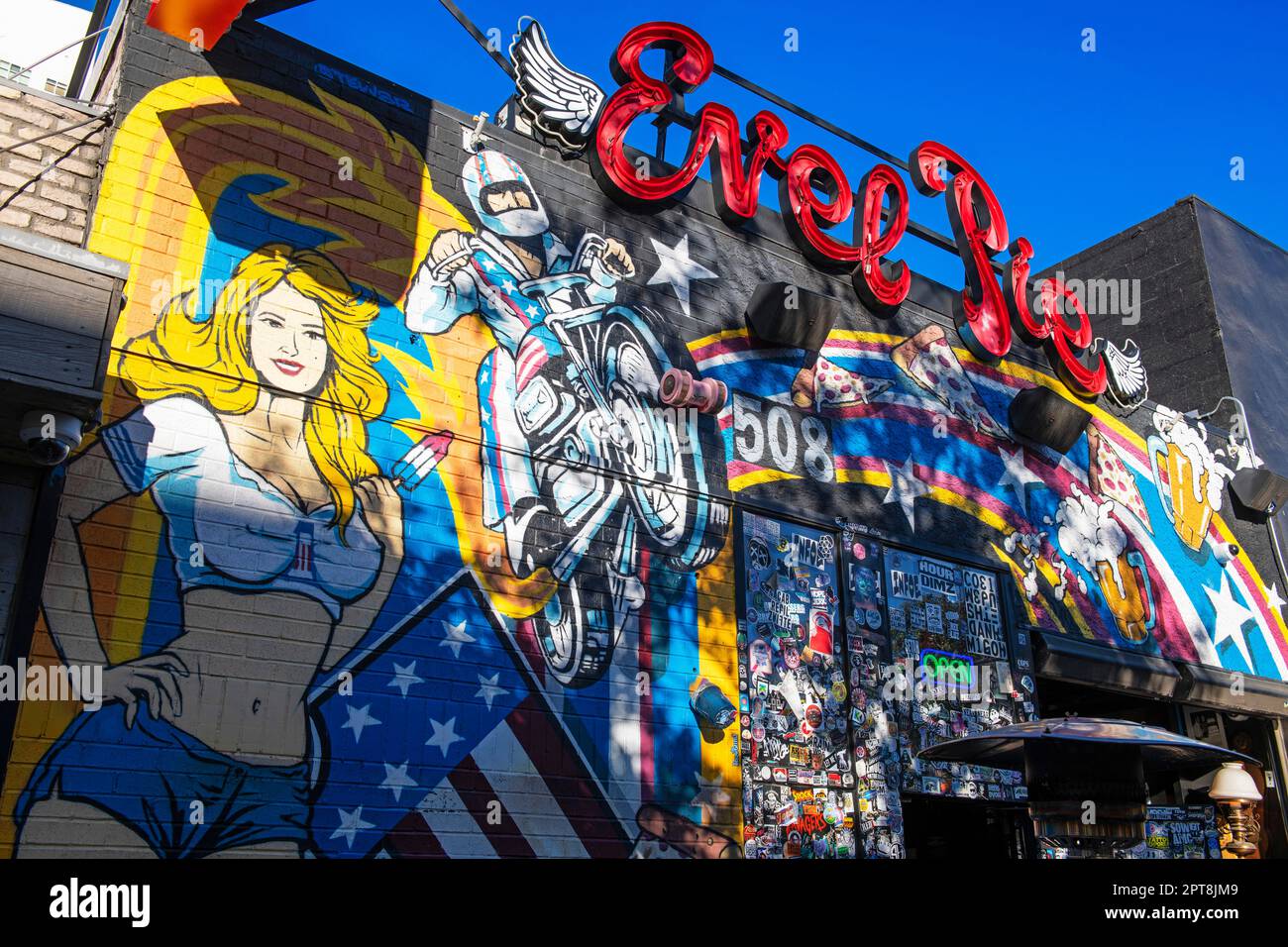 Evel Pie Bar Facade, Evel Knievel, Fremont Street, Las Vegas, Nevada